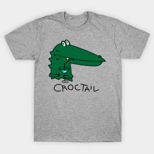 Funny crocodile with cocktail T-Shirt